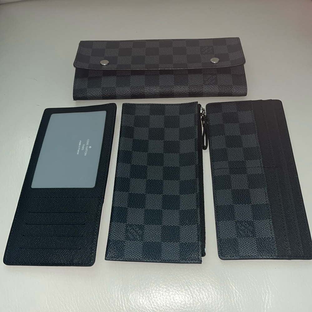 SOLD Louis Vuitton Organizer Wallet in Damier Graphite 4 piece set unused